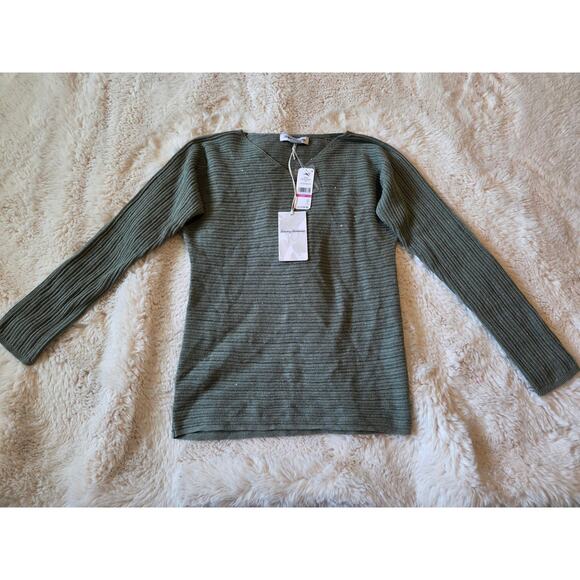 Tommy Bahama Green Jewel Bay Sequin V-neck sweater size XXS NWT - Picture 2 of 8